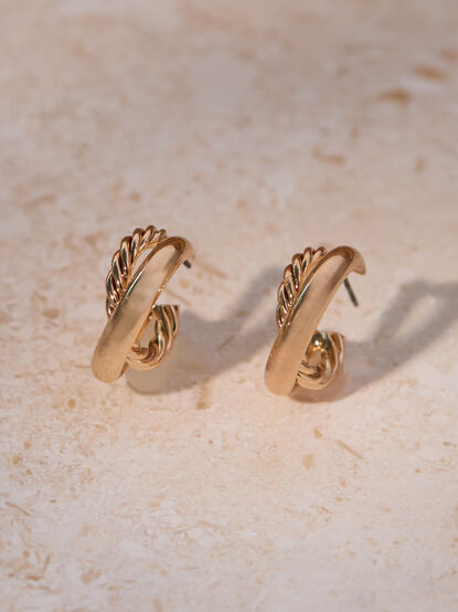 Twisted Double Layer Mini Hoops - TULLABEE