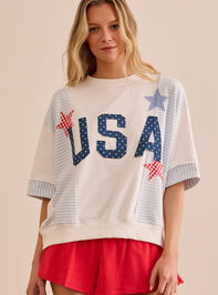 American Patchwork Tee Detail 3 - TULLABEE