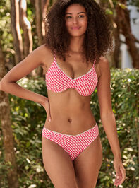Shoreline Gingham Bikini Top Detail 2 - TULLABEE
