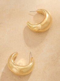 18K Gold Crescent Open Hoop - TULLABEE