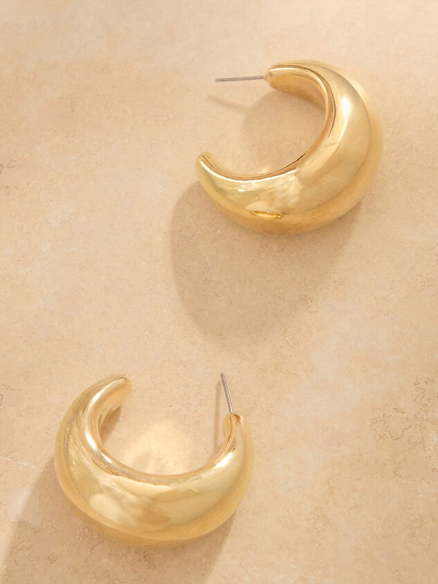 18K Gold Crescent Open Hoop - TULLABEE