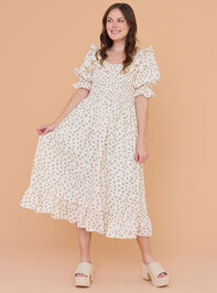 Mallory Floral Mama Midi Dress Detail 5 - TULLABEE