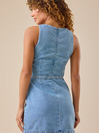 Luca Denim Mini Dress Detail 5 - TULLABEE