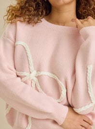 Braided Bow Mama Sweater Detail 2 - TULLABEE