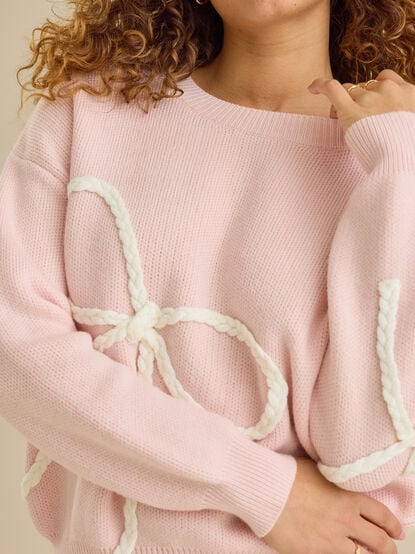 Braided Bow Mama Sweater - TULLABEE