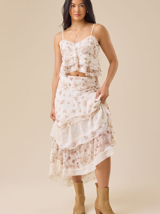 Becca Floral Tiered Tank Detail 3 - TULLABEE