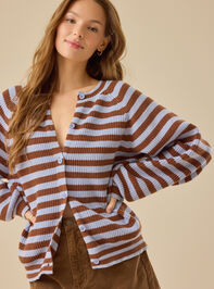 Hadley Striped Cardigan Detail 3 - TULLABEE