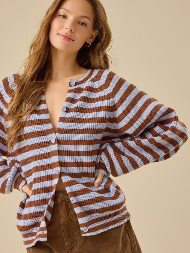 Hadley Striped Cardigan Detail 3 - TULLABEE