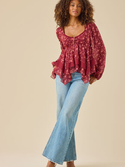 Tanya Floral Babydoll Top - TULLABEE