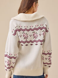 Adeline Patterned Quarter Zip Detail 5 - TULLABEE