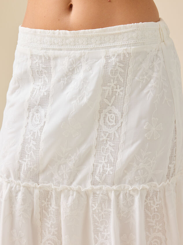 Madison Embroidered Maxi Skirt Detail 2 - TULLABEE