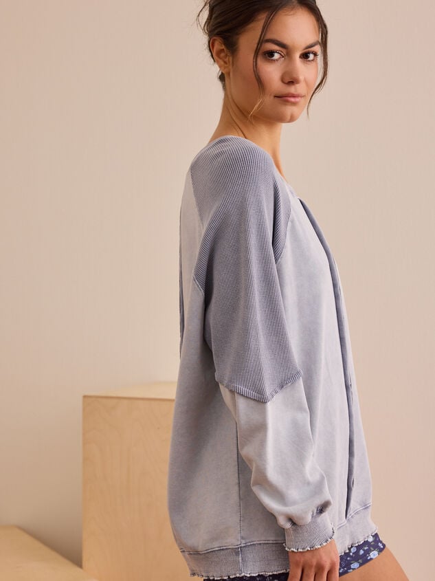 Stay Steady Pieced Long Sleeve Tee Detail 3 - TULLABEE