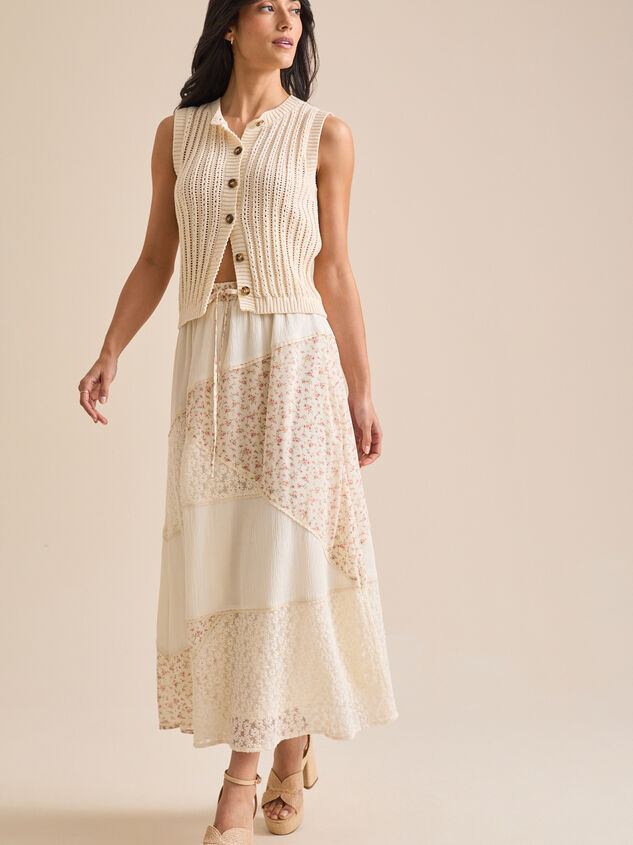 Aster Floral Midi Skirt Detail 3 - TULLABEE