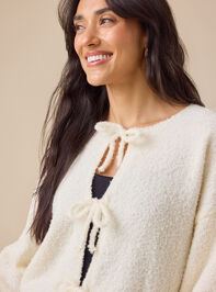 Mira Bow Tie Front Cardigan Detail 2 - TULLABEE
