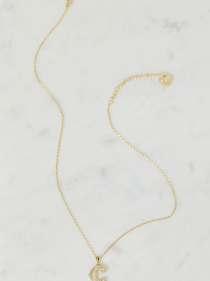 18K Gold Signature Letter Necklace -C - TULLABEE