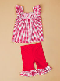 Monica Strawberry Top and Pant Toddler Set Detail 3 - TULLABEE