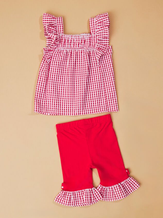 Monica Strawberry Top and Pant Toddler Set Detail 3 - TULLABEE