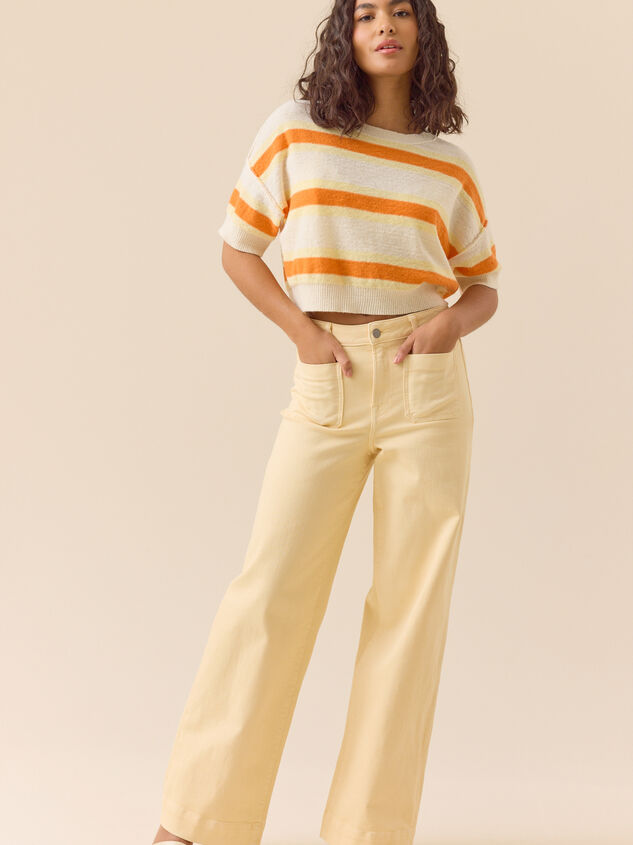 Chelsea Multi Stripe Boxy Sweater Detail 3 - TULLABEE