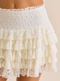 Camila Tiered Lace Mini Skirt Detail 2 - TULLABEE