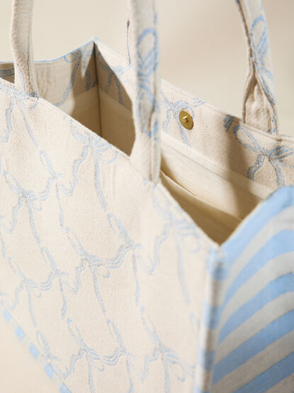 Bow Striped Tote Bag - TULLABEE