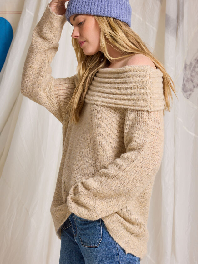 Sylvia Off Shoulder Sweater Detail 4 - TULLABEE