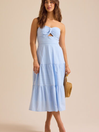 Sofia Strapless Midi Dress - TULLABEE