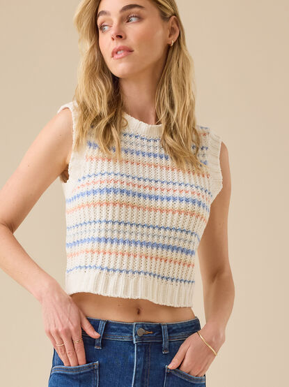 Ellie Stripe Chenille Vest - TULLABEE