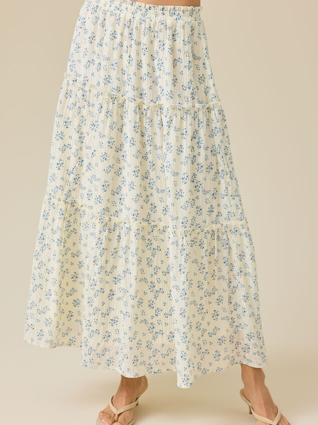 Catelyn Floral Midi Skirt Detail 3 - TULLABEE