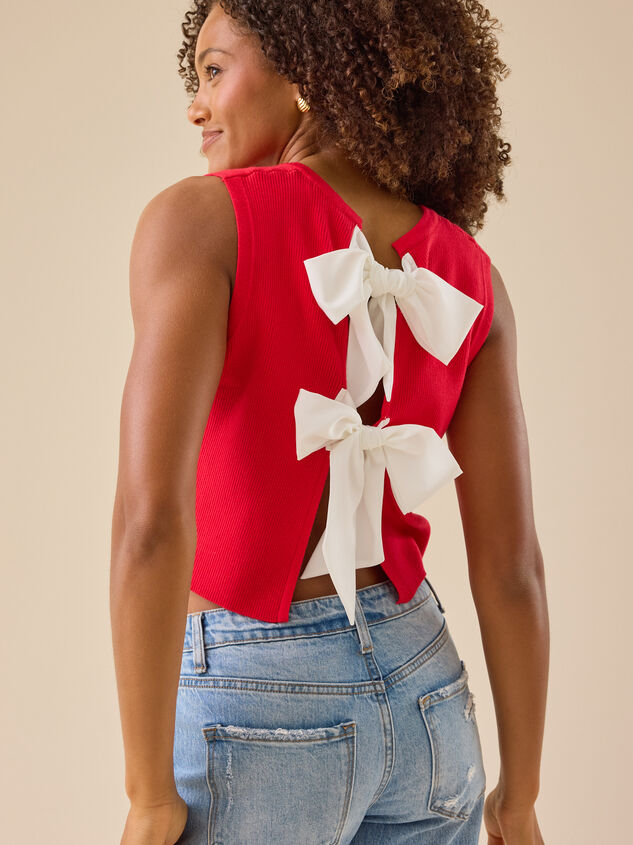 Maisie Bow Back Vest Detail 5 - TULLABEE