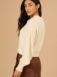 Diane Cropped Cable Sweater Detail 4 - TULLABEE