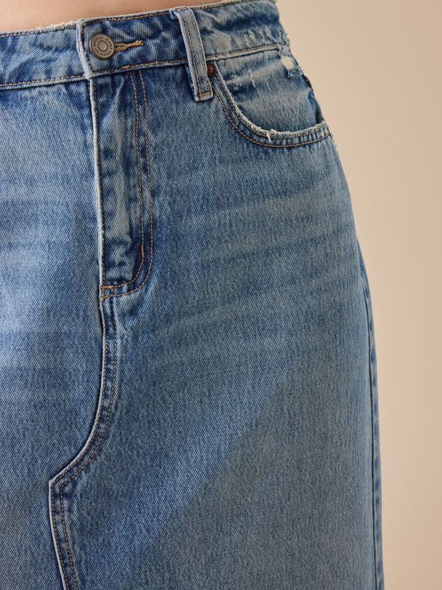 Bratton Denim Midi Skirt Detail 3 - TULLABEE