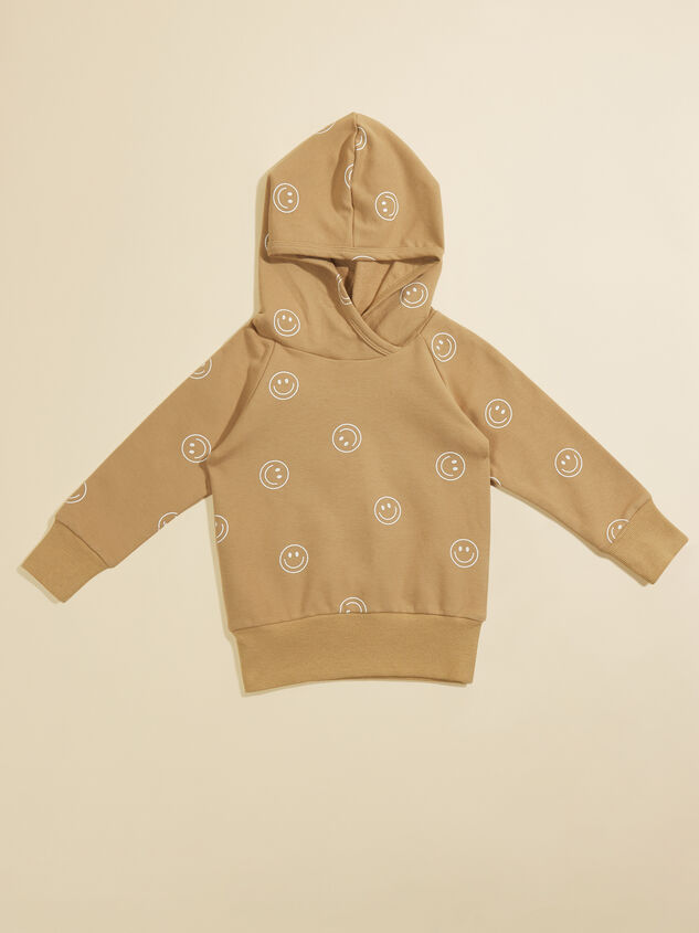 Smiley Terry Toddler Hoodie Detail 1 - TULLABEE