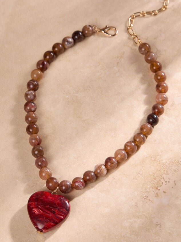 Bead Statement Heart Stone Necklace - TULLABEE