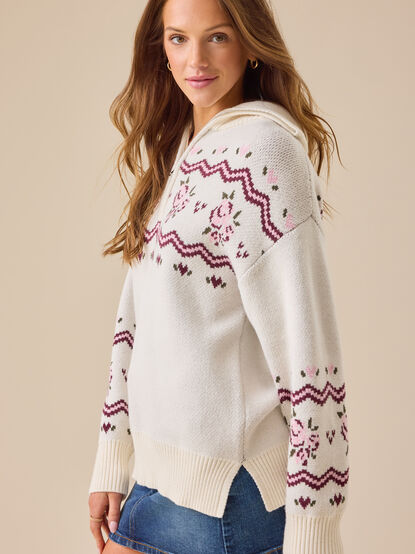 Adeline Patterned Quarter Zip - TULLABEE