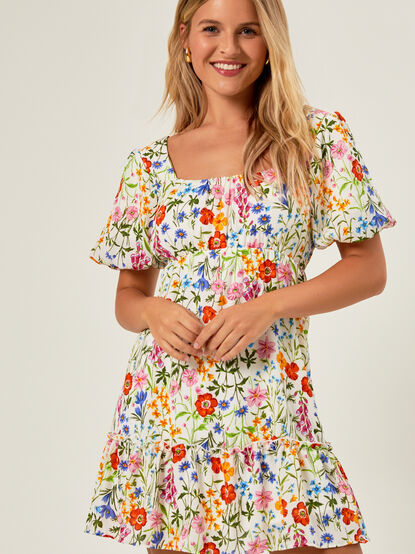Zoey Floral Puff Sleeve Dress - TULLABEE