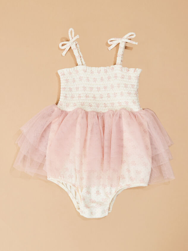 Annie Mini Bows Tutu Bodysuit Dress Detail 2 - TULLABEE