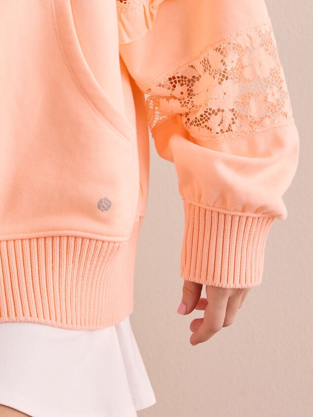Rhythm Bloom Lace Sleeve Hoodie Detail 6 - TULLABEE