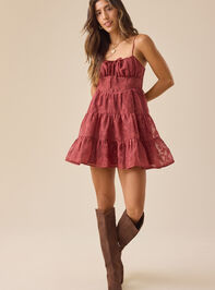 Janessa Floral Tiered Mini Dress Detail 3 - TULLABEE