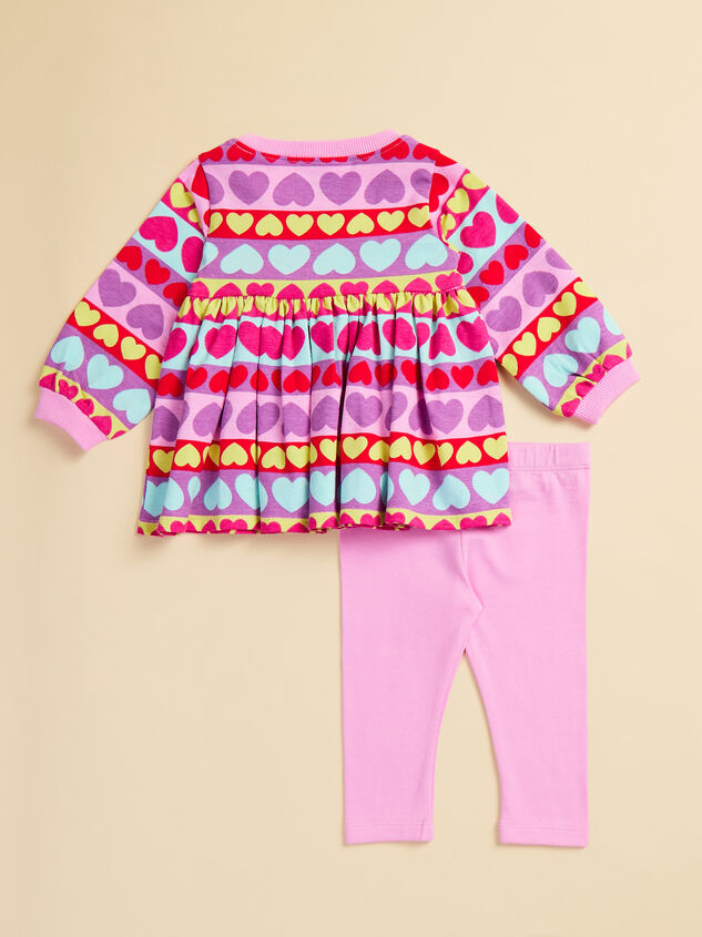 Cheerful Hearts Dress and Legging Baby Set Detail 2 - TULLABEE