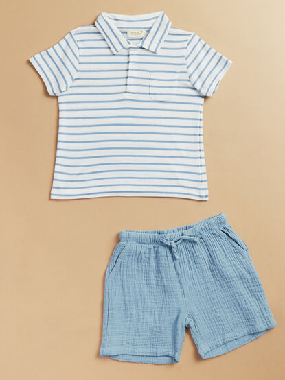 Jack Striped Polo and Shorts Set - TULLABEE