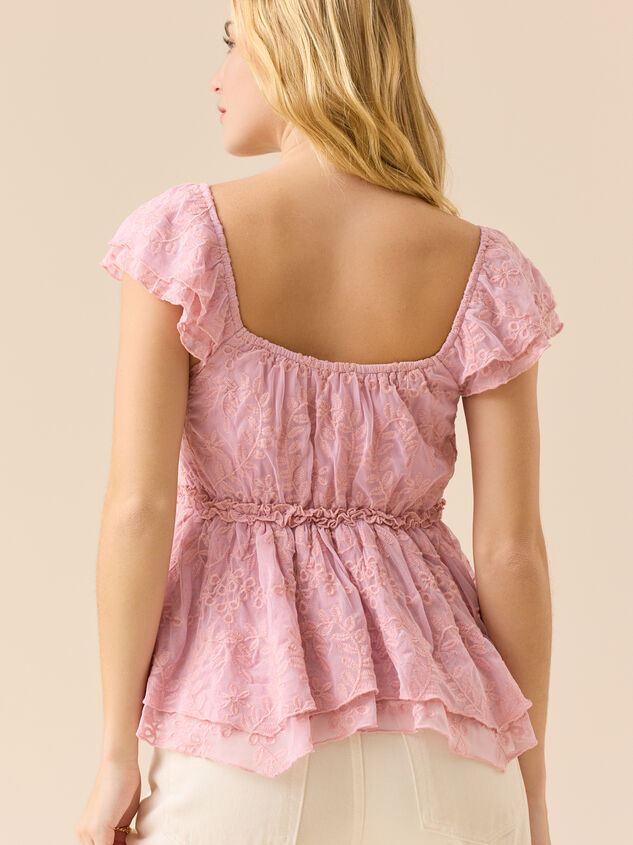 Madeline Embroidered Babydoll Top Detail 4 - TULLABEE