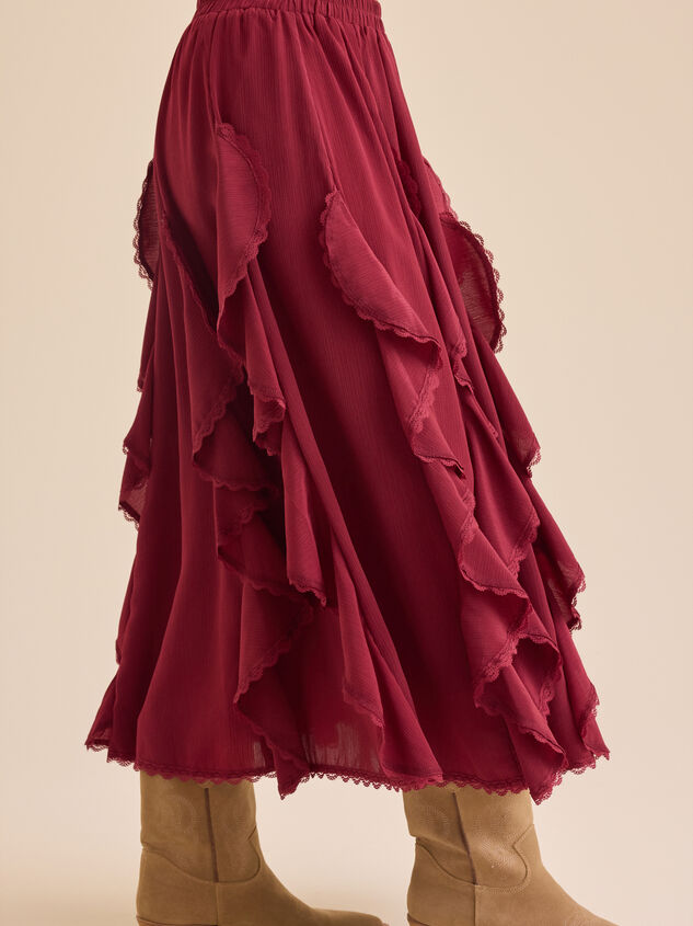 Autumn Ruffle Midi Skirt Detail 3 - TULLABEE