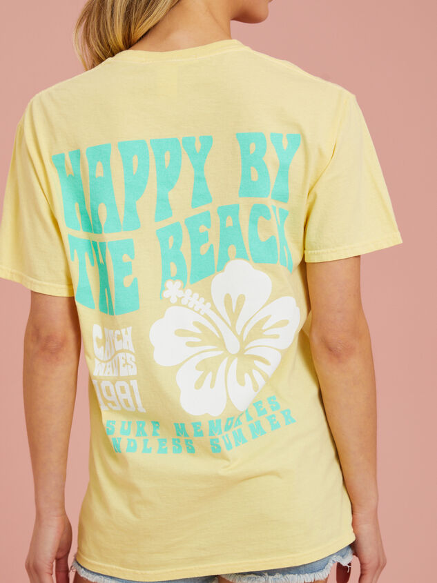 Happy By The Beach Graphic Tee Detail 3 - TULLABEE