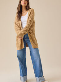 Hadley Oversize Waffle Cardigan Detail 2 - TULLABEE