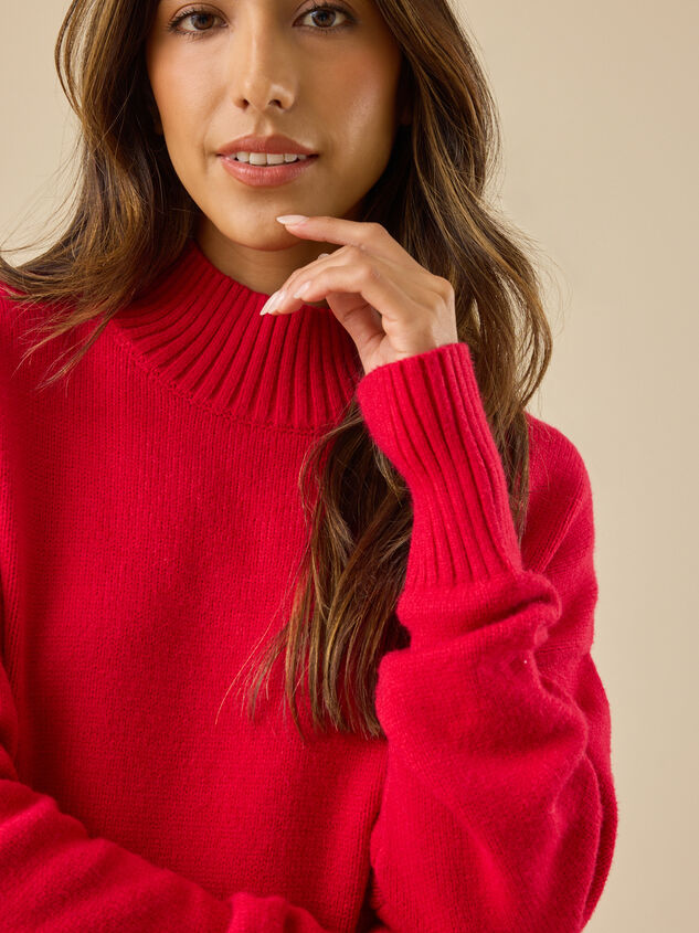 Mallory Mock Neck Sweater Detail 3 - TULLABEE