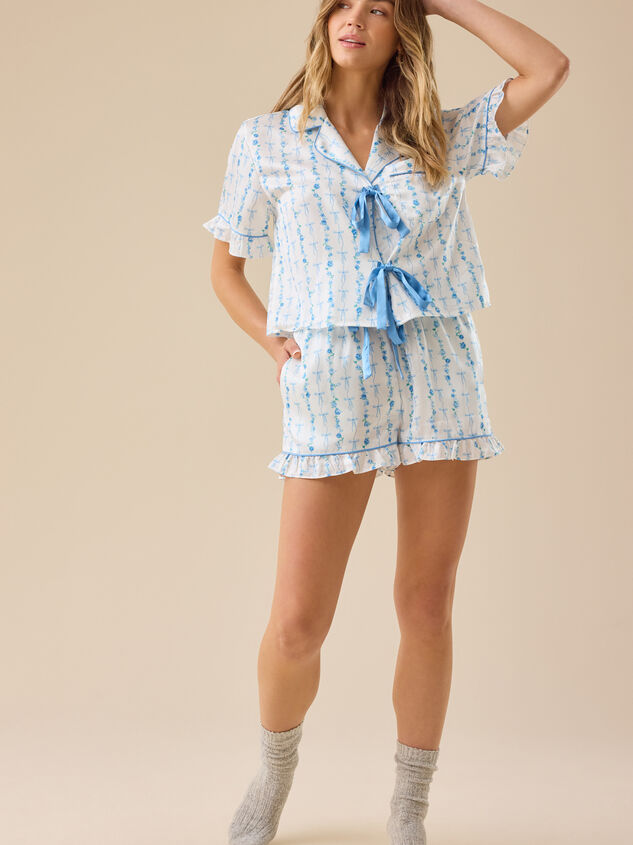 Kelyse Floral Satin Sleep Top Detail 4 - TULLABEE