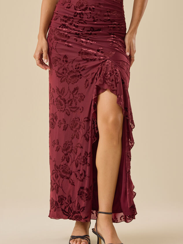 Perrin Velvet Midi Skirt Detail 3 - TULLABEE