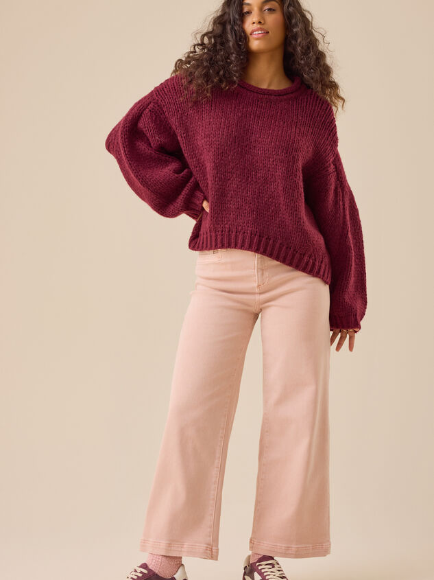 Maeve Chunky Roll Neck Sweater Detail 3 - TULLABEE