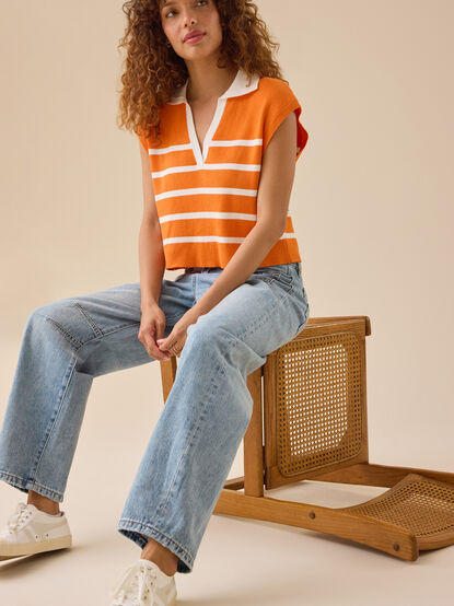 Linda Striped Boxy Sweater Vest - TULLABEE