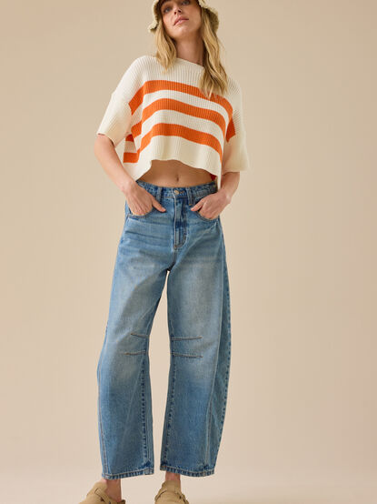 Ricki Striped Boxy Sweater - TULLABEE